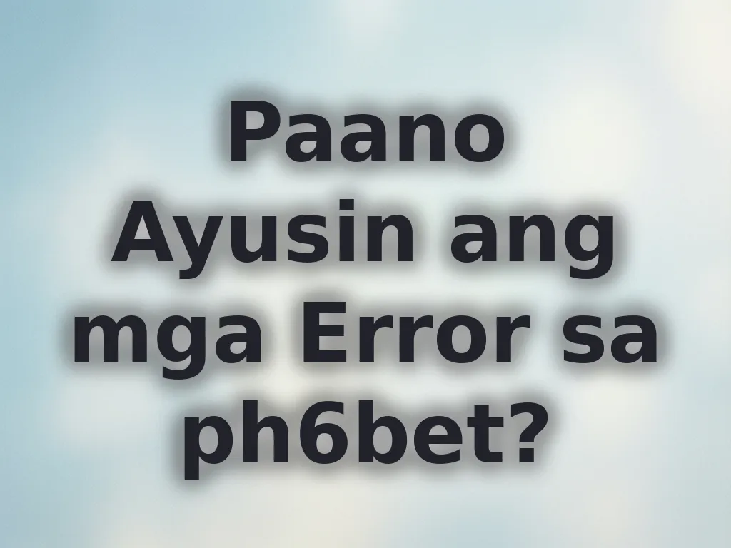 Common error solutions